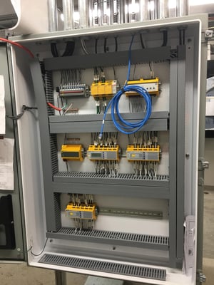 Multiple RCMS 12-channel ground-fault relays for automated fault location